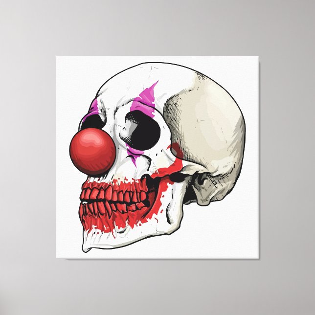 Laughing Clown Skull - Fate Until Death Canvas Print (Front)