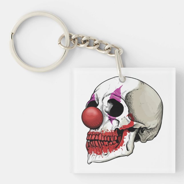 Laughing Clown Skull - Fate Until Death Key Ring (Front)