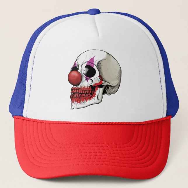 Laughing Clown Skull - Fate Until Death Trucker Hat (Front)