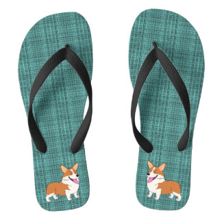 Laughing Corgis Flip Flops