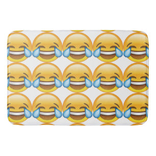 Laughing Crying Tears of Joy emoji Bath Mat