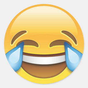 Laughing Crying Tears of Joy emoji Classic Round Sticker