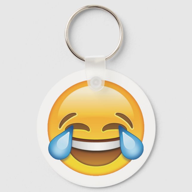 Laughing Crying Tears of Joy emoji Key Ring (Front)