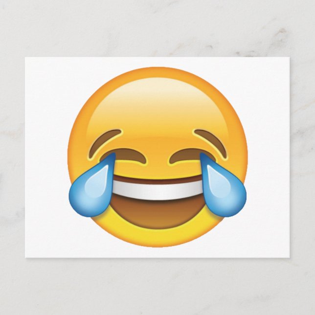 Laughing Crying Tears of Joy emoji Postcard (Front)