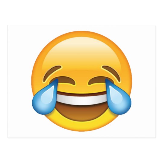 Laughing Crying Tears of Joy emoji Postcard