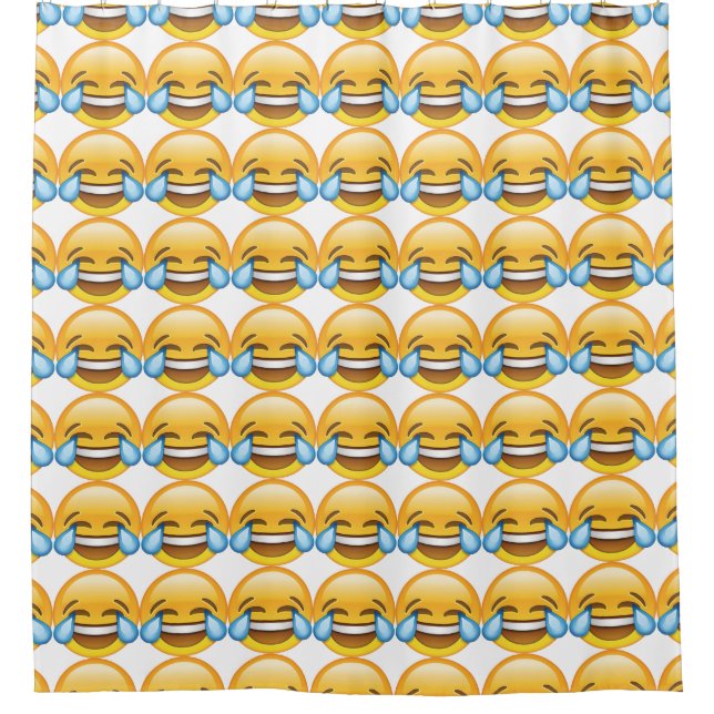 Laughing Crying Tears of Joy emoji Shower Curtain (Front)