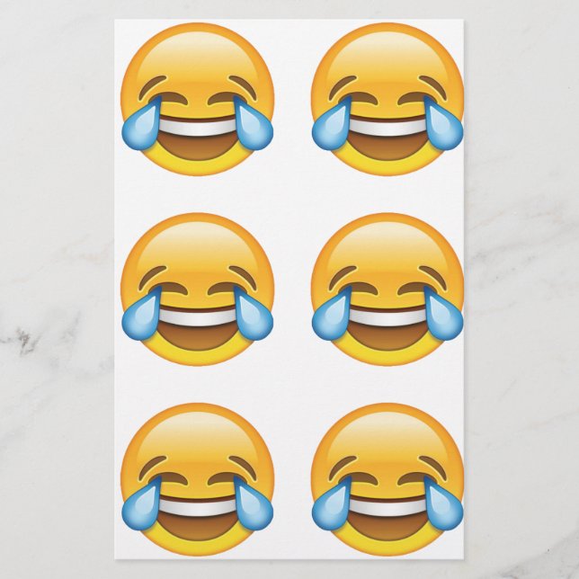 Laughing Crying Tears of Joy emoji Stationery (Front)