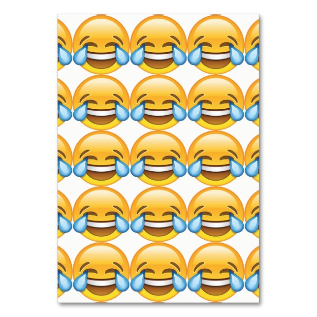 Laughing Crying Tears of Joy emoji Table Number (Front)