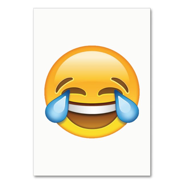 Laughing Crying Tears of Joy emoji Table Number (Front)