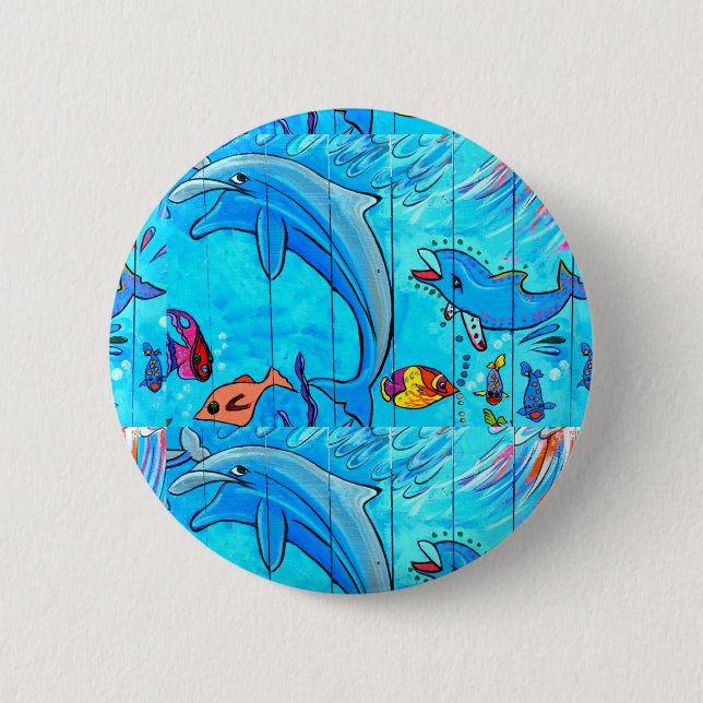 laughing dolphins button (Front)
