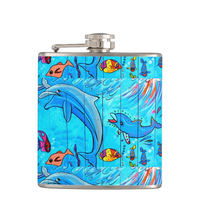 laughing dolphins flask (Front)