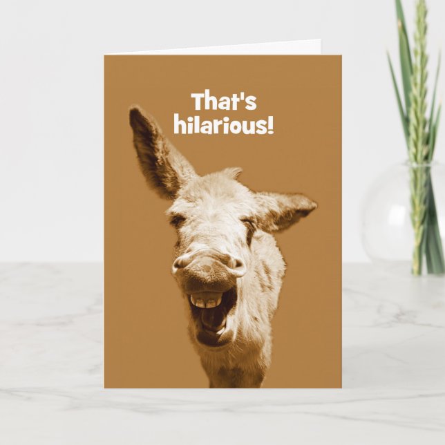 Laughing Donkey Happy Birthday Card (Front)