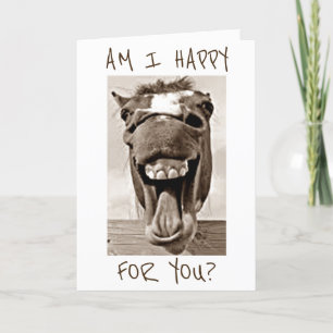 LAUGHING DONKEY IS HAPPY FOR YOU=CONGRATS CARD