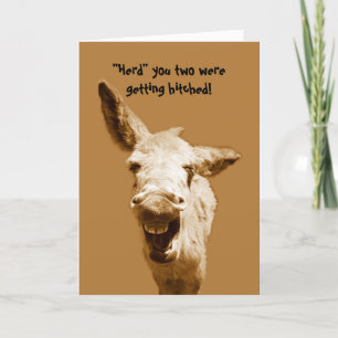 Laughing Donkey Wedding Wishes Card