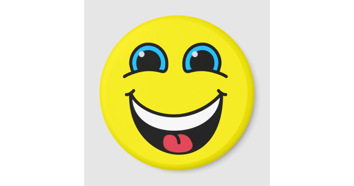 Laughing Emoji Face Yellow Magnet | Zazzle.co.uk