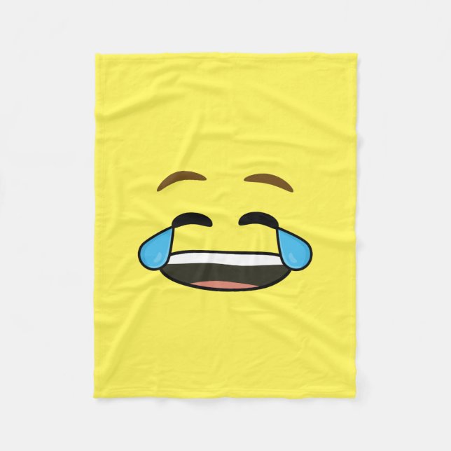 Laughing Emoji Fleece Blanket (Front)