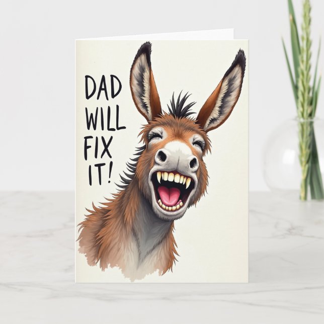 Laughing Equine Fathers Day Card (Front)