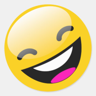 LAUGHING FACE CLASSIC ROUND STICKER