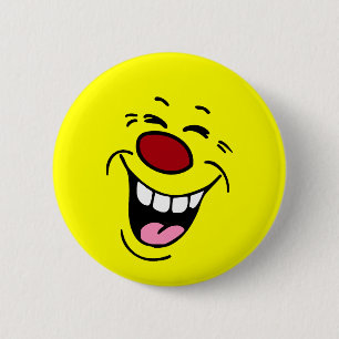 Laughing Face Grumpey 6 Cm Round Badge