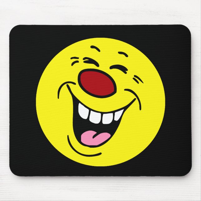 Laughing Face Grumpey Mouse Mat (Front)