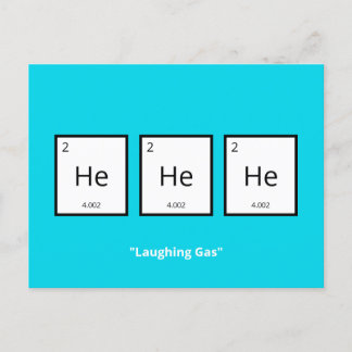 Laughing Gas Helium | Humourous Science Pun Holid Holiday Postcard