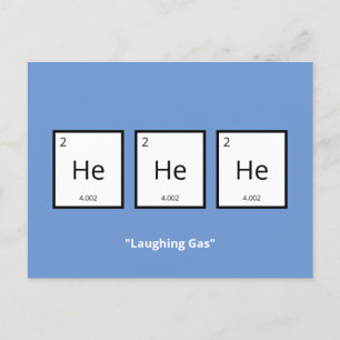 Laughing Gas Helium Humourous Science Pun Holiday Postcard