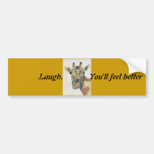 Laughing Giraffe Bumper Sticker
