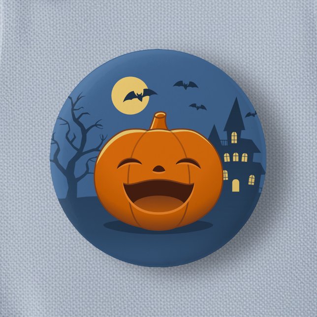 Laughing Halloween Pumpkin 6 Cm Round Badge (Creator Uploaded)