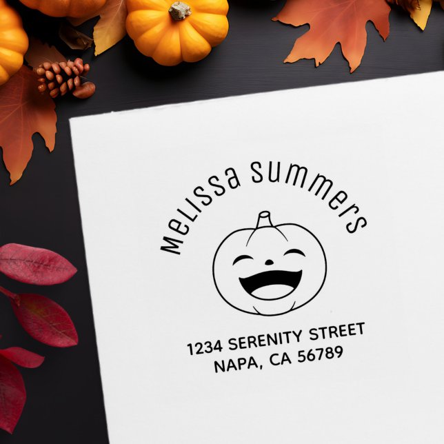 Laughing Halloween Pumpkin Address Self-inking Stamp (Creator Uploaded)