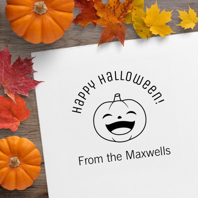 Laughing Halloween Pumpkin Arch Message Rubber Stamp (Creator Uploaded)