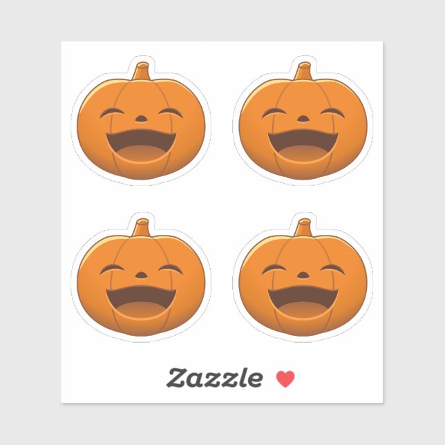 Laughing Halloween Pumpkin, Set of 4 (Sheet)