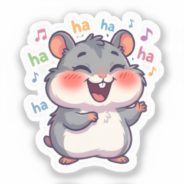 Laughing Hamster Sticker (Front)