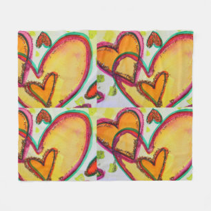 Laughing Hearts Connect Fleece Throw Blanket