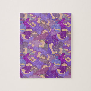 Laughing Hippos - purple Jigsaw Puzzle
