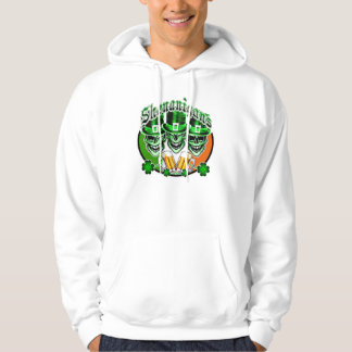 Laughing Irish Leprechaun Skulls: Shenanigans Hoodie