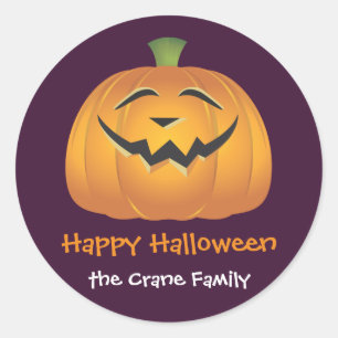 Laughing jolly pumpkin custom Halloween gift tag