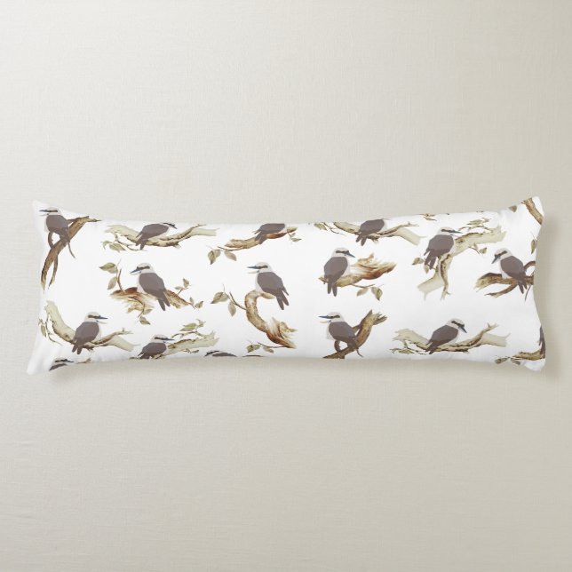Laughing Kookaburra Australian Bird Eucalyptus  Body Cushion (Front)