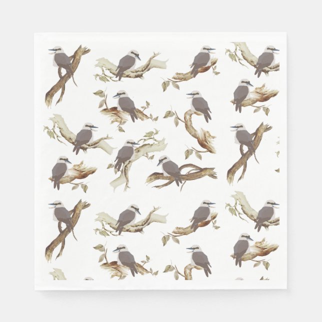 Laughing Kookaburra Australian Bird Eucalyptus  Napkin (Front)