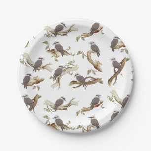 Laughing Kookaburra Australian Bird Eucalyptus  Paper Plate