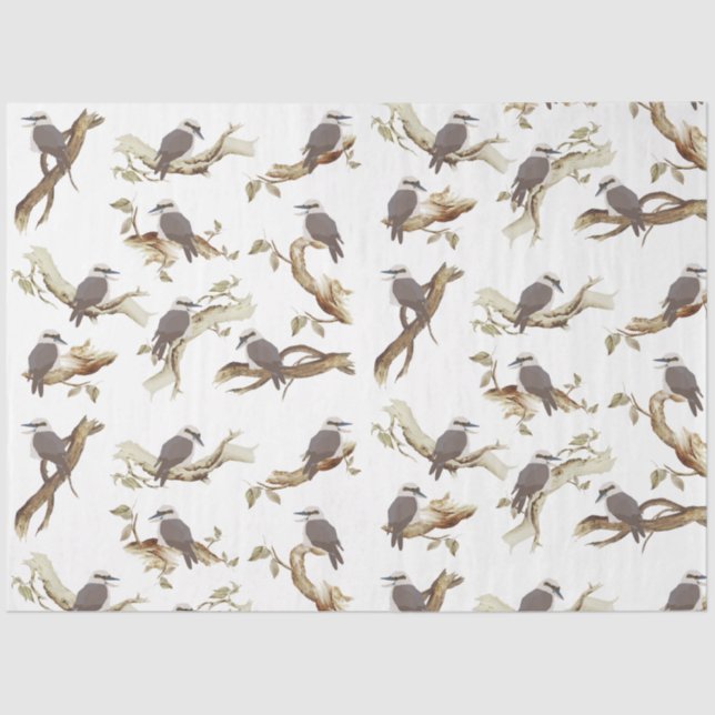 Laughing Kookaburra Australian Bird Eucalyptus  Tissue Paper (Front)