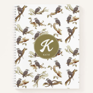 Laughing Kookaburra Australian Eucalyptus Monogram Notebook