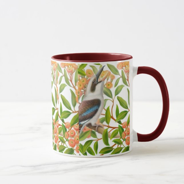 Laughing Kookaburra in Gum Tree Mug (Right)