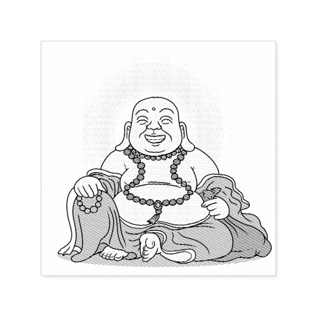 Laughing Maitreya Buddha self-inking stamp (Design)