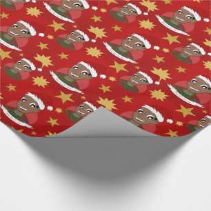 Laughing man Christmas cartoon Wrapping Paper