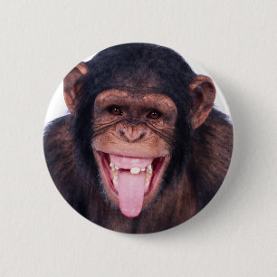 Laughing Monkey 6 Cm Round Badge