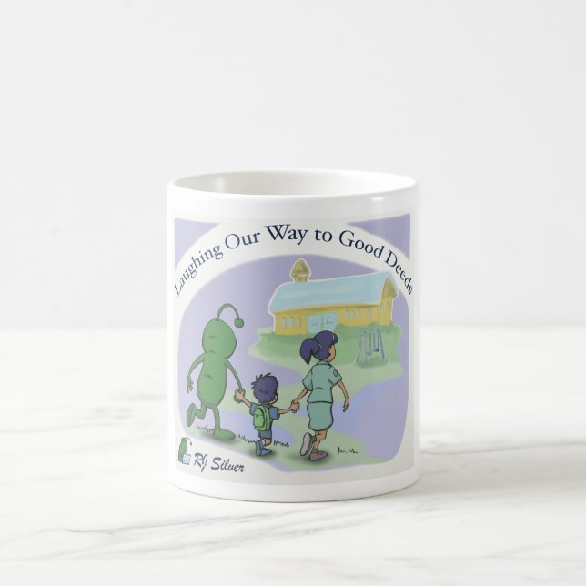 Laughing Our Way To Good Deeds Coffee Mug (Center)