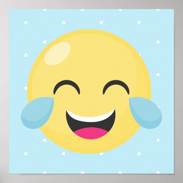 Laughing Out Loud Emoji Dots Poster (Front)