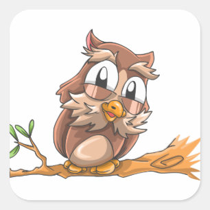 Laughing Owl Square Sticker