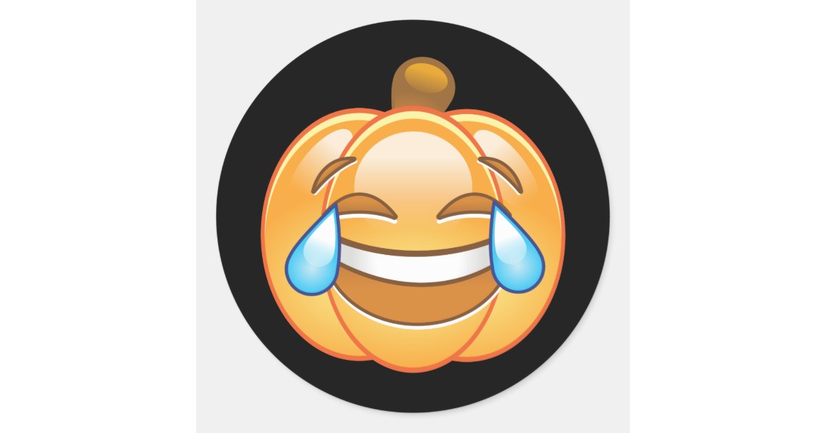 Laughing Pumpkin Emoji Sticker Zazzle.co.uk