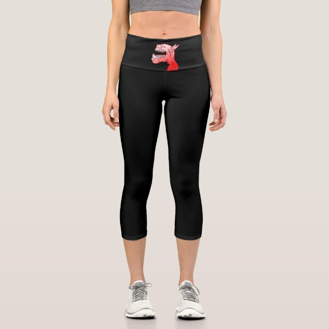 Laughing Red Demon Capri Leggings (Front)